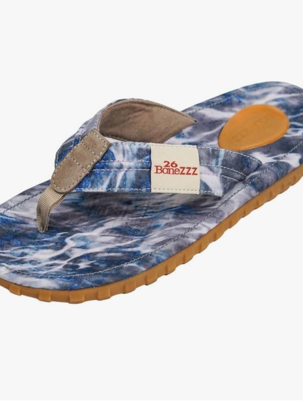 26Bonezzz Chillzzz Men's Blue Memory Foam Gel Heel Flip Flop Thong  Size 12 NWT